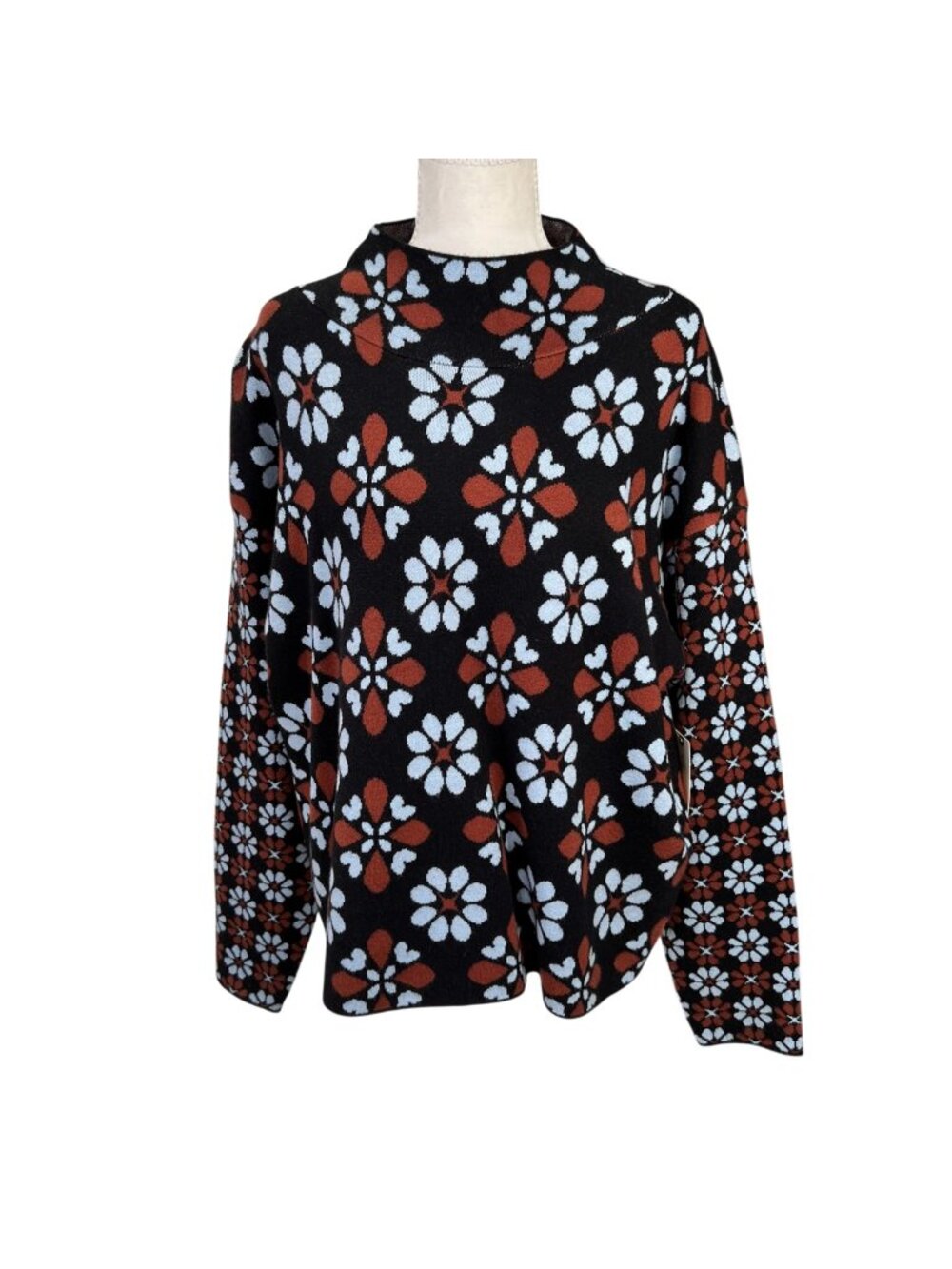 Maeve by Anthropologie NWT The Carys Mock-Neck Thick Sweater Black Size Large